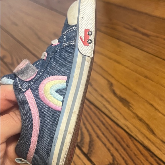 See Kai Run Girl’s Denim Sneakers with Pink Accents - Picture 6 of 17